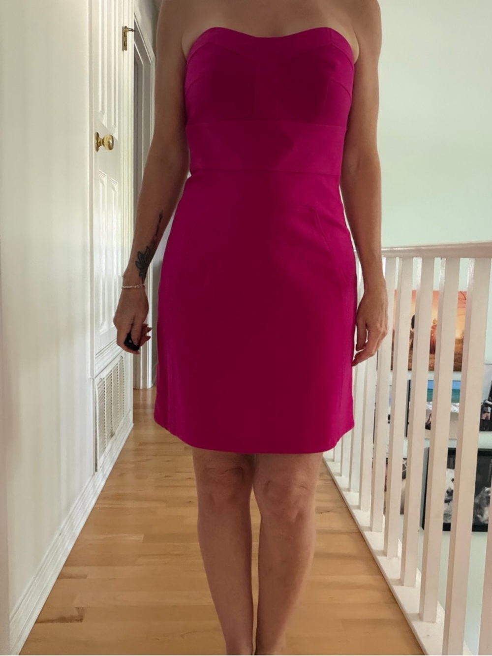 Diane Von Furstenberg Strapless Fuchsia Sheath Dress